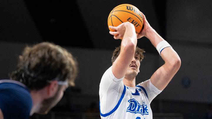 Drake's Isaiah Carr attempts a free throw during a game at Knapp Center on Saturday, Jan. 10, 2026 in Des Moines. Drake's Isaiah Carr attempts a free throw during a game at Knapp Center on Saturday, Jan. 10, 2026 in Des Moines.