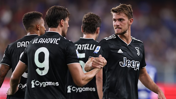 Daniele Rugani, Dusan Vlahovic in campo con la Juventus