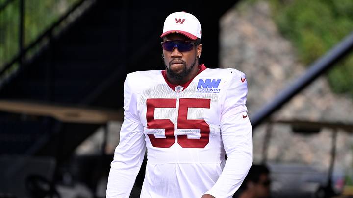 Aug 6, 2025; Foxborough, MA, USA; Washington Commanders defensive end Jacob Martin (55) arrives at training camp at Gillette Stadium. Mandatory Credit: Eric Canha-Imagn Images Aug 6, 2025; Foxborough, MA, USA; Washington Commanders defensive end Jacob Martin (55) arrives at training camp at Gillette Stadium. Mandatory Credit: Eric Canha-Imagn Images