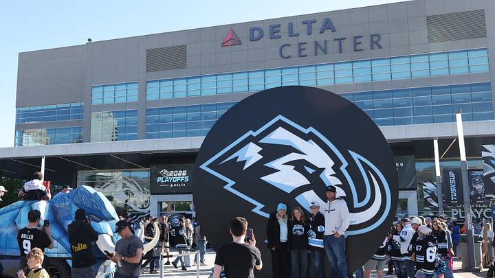Hockey fans gather outside of the Delta Center before game six of the first round of the 2026 Stanley Cup Playoffs. Mandatory Credit: Rob Gray-Imagn Images Hockey fans gather outside of the Delta Center before game six of the first round of the 2026 Stanley Cup Playoffs. Mandatory Credit: Rob Gray-Imagn Images