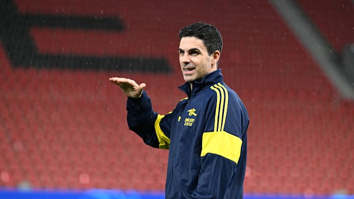 Arsenal FC Training Session And Press Conference - UEFA Champions League 2025/26 Round of 16 First