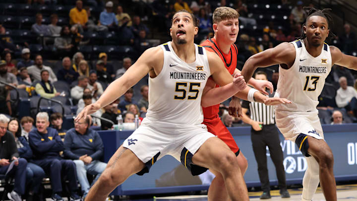 West Virginia University center Harlan Obioha West Virginia University center Harlan Obioha