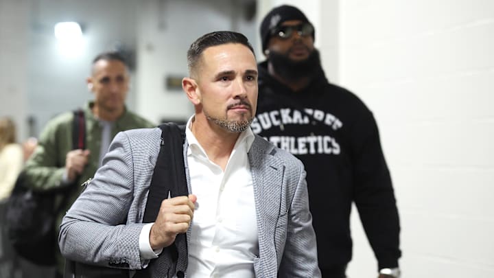 Oct 26, 2025; Pittsburgh, Pennsylvania, USA; Green Bay Packers head coach Matt Lafleur arrives at the stadium to play the Pittsburgh Steelers at Acrisure Stadium. Mandatory Credit: Charles LeClaire-Imagn Images