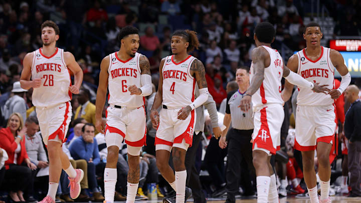 Alperen Sengun, Kenyon Martin Jr., Jalen Green, Jabari Smith Jr., Kevin Porter Jr., Houston Rockets
