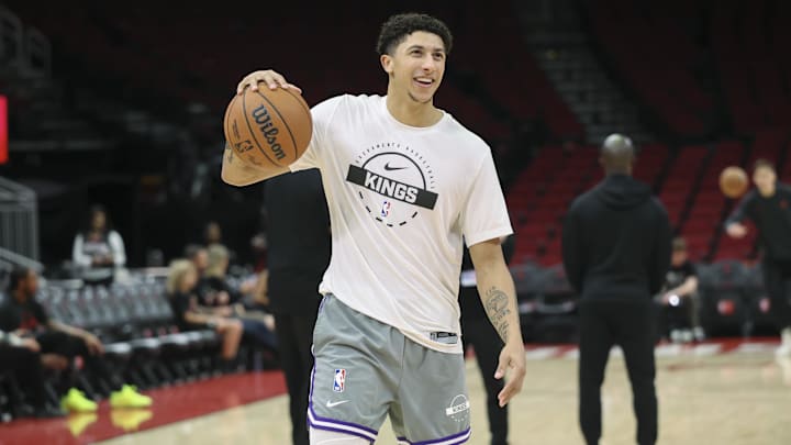 Feb 25, 2026; Houston, Texas, USA; Sacramento Kings guard Nique Clifford (5) warms up before the game against the Houston Rockets at Toyota Center. Mandatory Credit: Troy Taormina-Imagn Images Feb 25, 2026; Houston, Texas, USA; Sacramento Kings guard Nique Clifford (5) warms up before the game against the Houston Rockets at Toyota Center. Mandatory Credit: Troy Taormina-Imagn Images