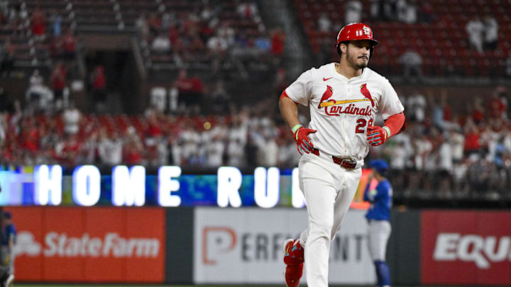 Jun 10, 2025; St. Louis, Missouri, USA; St. Louis Cardinals third baseman Nolan Arenado (28) runs the bases after hitting a two run home run against the Toronto Blue Jays during the eighth inning at Busch Stadium. Mandatory Credit: Jeff Curry-Imagn Images Jun 10, 2025; St. Louis, Missouri, USA; St. Louis Cardinals third baseman Nolan Arenado (28) runs the bases after hitting a two run home run against the Toronto Blue Jays during the eighth inning at Busch Stadium. Mandatory Credit: Jeff Curry-Imagn Images