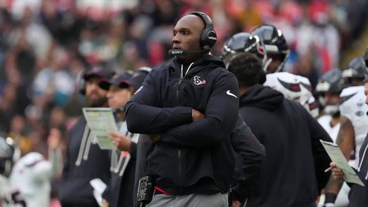 Oct 18, 2026; London, ENG; Houston Texans head coach DeMeco Ryans looks on during the first half against the Jacksonville Jaguars at Wembley Stadium. Mandatory Credit: Kirby Lee-Imagn Images Oct 18, 2026; London, ENG; Houston Texans head coach DeMeco Ryans looks on during the first half against the Jacksonville Jaguars at Wembley Stadium. Mandatory Credit: Kirby Lee-Imagn Images