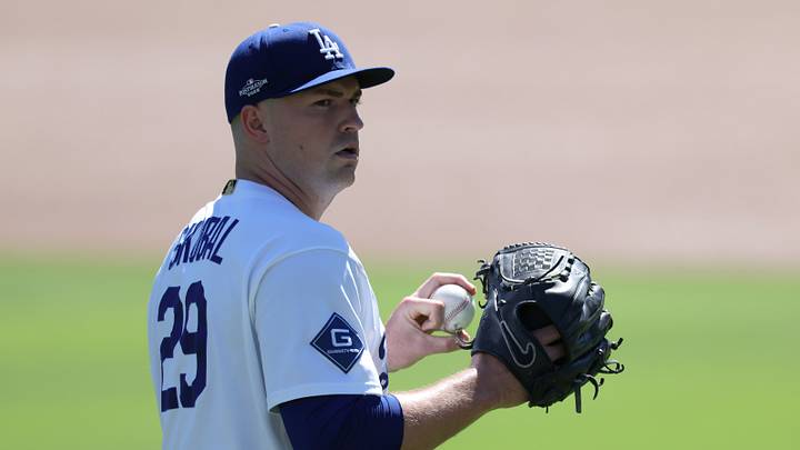 Oct 3, 2026; Los Angeles, California, USA; Los Angeles Dodgers pitcher Tarik Skubal (29) warms up before game one of the NLDS against the Atlanta Braves for the 2026 MLB Playoffs at Uniqlo Field at Dodger Stadium. Mandatory Credit: Kiyoshi Mio-Imagn Images Oct 3, 2026; Los Angeles, California, USA; Los Angeles Dodgers pitcher Tarik Skubal (29) warms up before game one of the NLDS against the Atlanta Braves for the 2026 MLB Playoffs at Uniqlo Field at Dodger Stadium. Mandatory Credit: Kiyoshi Mio-Imagn Images