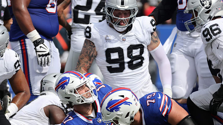 Bills quarterback Josh Allen gets up after his sneak gets a first down.