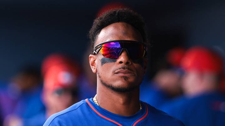 Mar 5, 2026; West Palm Beach, Florida, USA; New York Mets second baseman Jorge Polanco (11) looks on before the game against the Washington Nationals at CACTI Park of the Palm Beaches. Mandatory Credit: Sam Navarro-Imagn Images