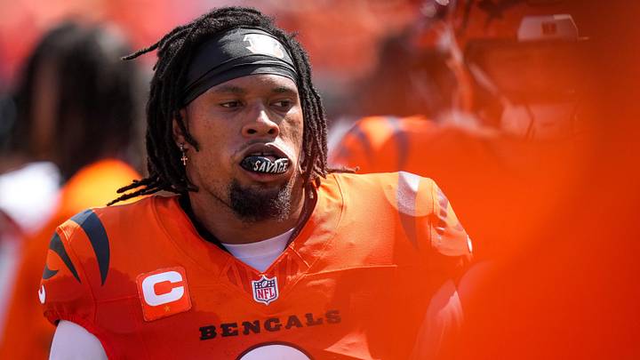 Cincinnati Bengals safety Bryan Cook (6) walks the sideline in the first quarter of the NFL Week 1 game between the Cincinnati Bengals and the Tampa Bay Buccaneers at Paycor Stadium in Cincinnati on Sunday, Sept. 13, 2026. Cincinnati Bengals safety Bryan Cook (6) walks the sideline in the first quarter of the NFL Week 1 game between the Cincinnati Bengals and the Tampa Bay Buccaneers at Paycor Stadium in Cincinnati on Sunday, Sept. 13, 2026.