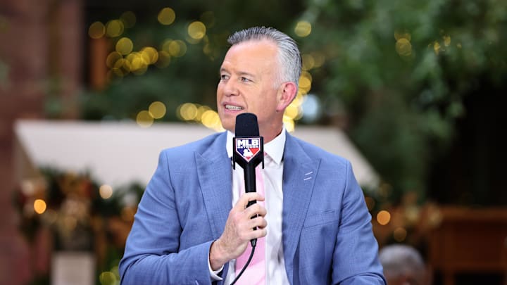 Dec 10, 2024; Dallas, TX, USA; MLB Network host Sean Casey on the set of MLB Network at the Hilton Anatole during the 2024 MLB Winter Meetings. Mandatory Credit: Tim Heitman-Imagn Images Dec 10, 2024; Dallas, TX, USA; MLB Network host Sean Casey on the set of MLB Network at the Hilton Anatole during the 2024 MLB Winter Meetings. Mandatory Credit: Tim Heitman-Imagn Images
