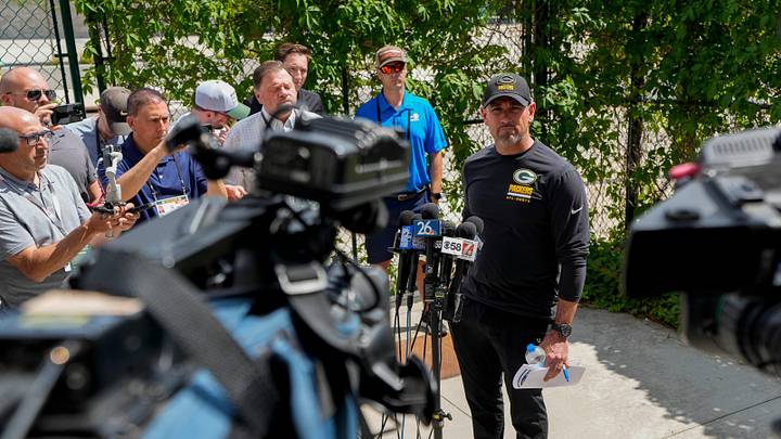 Green Bay Packers coach Matt LaFleur speaks to the media before practice on Wednesday. Green Bay Packers coach Matt LaFleur speaks to the media before practice on Wednesday.