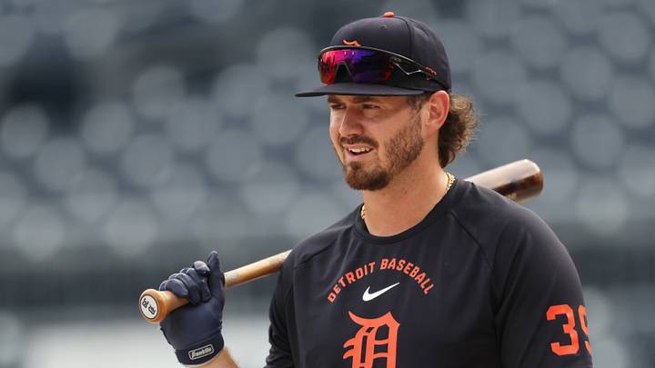 Aug 17, 2026; Pittsburgh, Pennsylvania, USA; Detroit Tigers right fielder Zach McKinstry (39) looks on at the batting cage before the game against the Pittsburgh Pirates at PNC Park. Mandatory Credit: Charles LeClaire-Imagn Images Aug 17, 2026; Pittsburgh, Pennsylvania, USA; Detroit Tigers right fielder Zach McKinstry (39) looks on at the batting cage before the game against the Pittsburgh Pirates at PNC Park. Mandatory Credit: Charles LeClaire-Imagn Images
