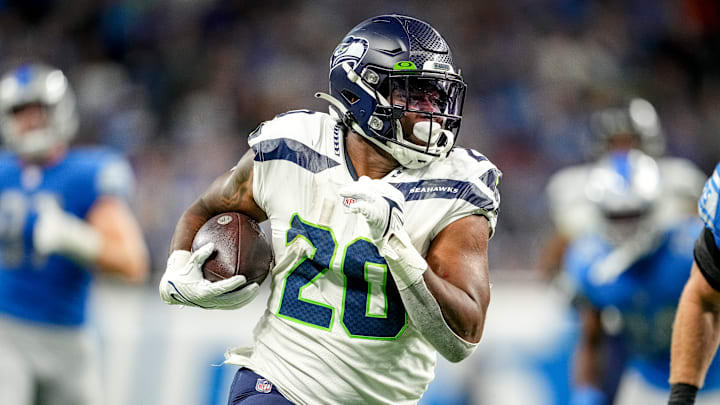 Rashaad Penny for the Seattle Seahawks