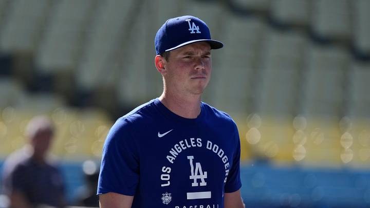 Jun 16, 2026; Los Angeles, California, USA; Los Angeles Dodgers catcher Will Smith during batting practice before the game against the Tampa Bay Rays at Dodger Stadium. Mandatory Credit: Kirby Lee-Imagn Images Jun 16, 2026; Los Angeles, California, USA; Los Angeles Dodgers catcher Will Smith during batting practice before the game against the Tampa Bay Rays at Dodger Stadium. Mandatory Credit: Kirby Lee-Imagn Images
