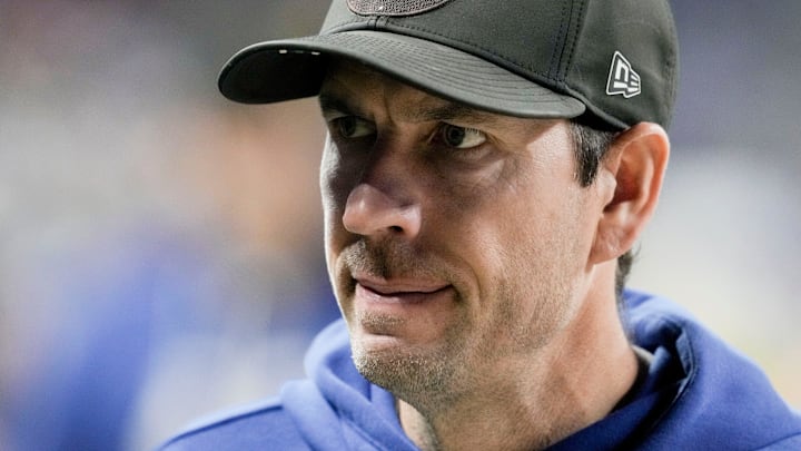 Indianapolis Colts head coach Shane Steichen walks off the field Sunday, Nov. 30, 2025, after the Indianapolis Colts lost to the Houston Texans 20-16 at Lucas Oil Stadium in Indianapolis.