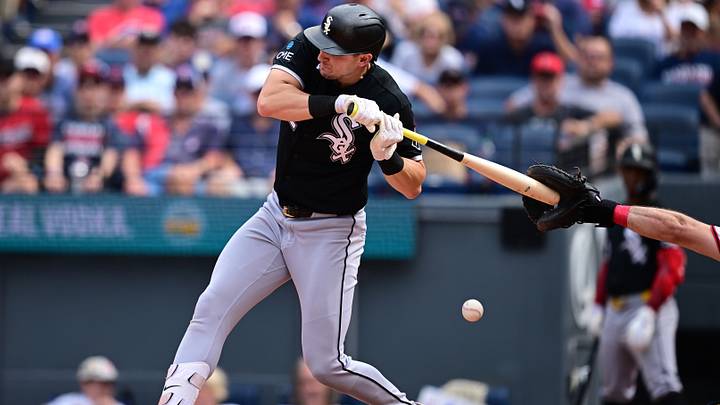 Sep 16, 2026; Cleveland, Ohio, USA; Chicago White Sox shortstop Colson Montgomery (12) is hit by a pitch during the fourth inning against the Cleveland Guardians at Progressive Field. Mandatory Credit: David Dermer-Imagn Images Sep 16, 2026; Cleveland, Ohio, USA; Chicago White Sox shortstop Colson Montgomery (12) is hit by a pitch during the fourth inning against the Cleveland Guardians at Progressive Field. Mandatory Credit: David Dermer-Imagn Images