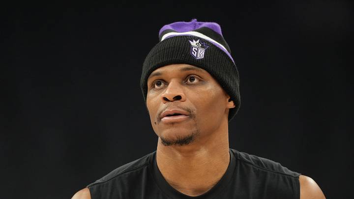 Sacramento Kings guard Russell Westbrook (18) warms up