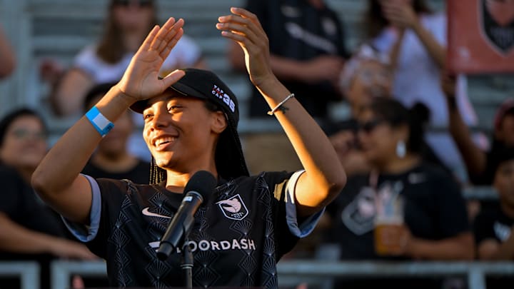 Mo'ne Davis attends a soccer game in Los Angeles in 2023.