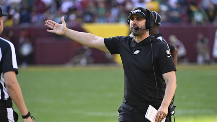 Philadelphia Eagles head coach Nick Sirianni addressed running back Kenneth Gainwell's halftime incident with a fan in Week 8.