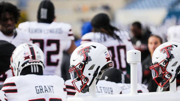 Nov 29, 2025; Morgantown, West Virginia, USA; A Texas Tech Red Raiders helmet rests on a bench during the fourth quarter West Virginia Mountaineers at Milan Puskar Stadium. Mandatory Credit: Ben Queen-Imagn Images Nov 29, 2025; Morgantown, West Virginia, USA; A Texas Tech Red Raiders helmet rests on a bench during the fourth quarter West Virginia Mountaineers at Milan Puskar Stadium. Mandatory Credit: Ben Queen-Imagn Images