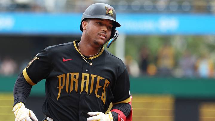 Jul 11, 2026; Pittsburgh, Pennsylvania, USA; Pittsburgh Pirates right fielder Esmerlyn Valdez (55) circles the bases on a grand slam home run to record his second home run of the game against the Milwaukee Brewers during the eighth inning at PNC Park. Mandatory Credit: Charles LeClaire-Imagn Images Jul 11, 2026; Pittsburgh, Pennsylvania, USA; Pittsburgh Pirates right fielder Esmerlyn Valdez (55) circles the bases on a grand slam home run to record his second home run of the game against the Milwaukee Brewers during the eighth inning at PNC Park. Mandatory Credit: Charles LeClaire-Imagn Images