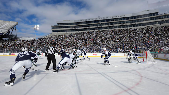 The Penn State Nittany Lions take on the Michigan State Spartans in a Big Ten hockey game at Beaver Stadium.