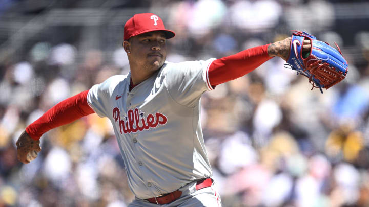 Apr 28, 2024; San Diego, California, USA; Philadelphia Phillies starting pitcher Taijuan Walker (99).