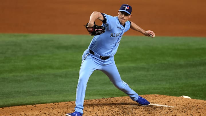 Ryan Yarbrough throws a pitch for the Toronto Blue Jays in the 2024 season.