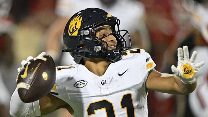 Cal wide receiver Jacob de Jesus threw a pass that was completed early in the game Saturday