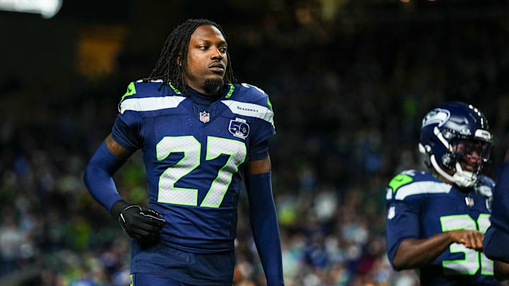 Riq Woolen of the Seattle Seahawks Riq Woolen of the Seattle Seahawks