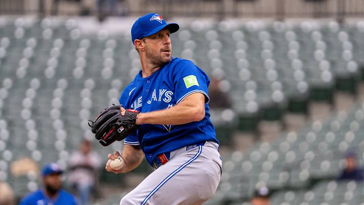 Sep 23, 2026; Baltimore, Maryland, USA; Toronto Blue Jays pitcher Max Scherzer (31) delivers a pitch during the fifth inning at Oriole Park at Camden Yards. Mandatory Credit: Jamie LeBlanc-Imagn Images Sep 23, 2026; Baltimore, Maryland, USA; Toronto Blue Jays pitcher Max Scherzer (31) delivers a pitch during the fifth inning at Oriole Park at Camden Yards. Mandatory Credit: Jamie LeBlanc-Imagn Images
