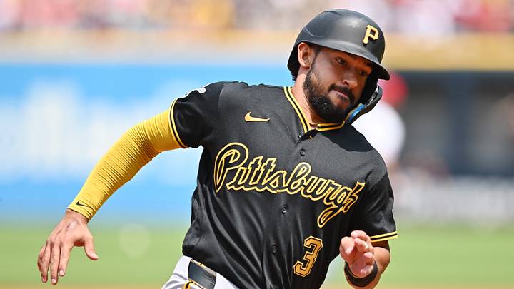 Jul 19, 2026; Cleveland, Ohio, USA; Pittsburgh Pirates second baseman Nick Gonzales (3) rounds third base en route to scoring during the second inning against the Cleveland Guardians at Progressive Field. Mandatory Credit: Ken Blaze-Imagn Images Jul 19, 2026; Cleveland, Ohio, USA; Pittsburgh Pirates second baseman Nick Gonzales (3) rounds third base en route to scoring during the second inning against the Cleveland Guardians at Progressive Field. Mandatory Credit: Ken Blaze-Imagn Images