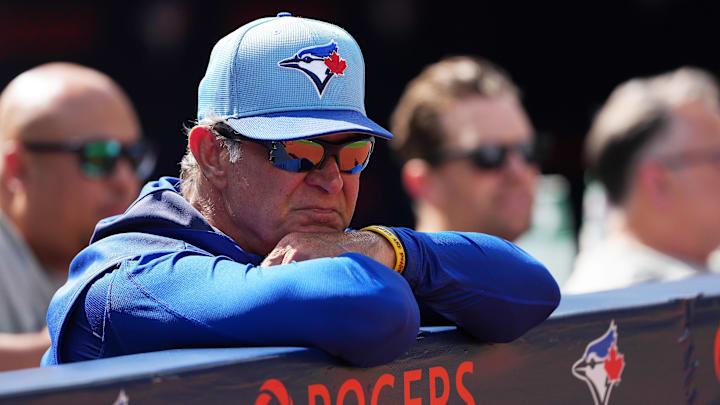 Aug 27, 2025; Toronto, Ontario, CAN; Toronto Blue Jays bench coach Don Mattingly (46) watches batting practice before a game against the Minnesota Twins at Rogers Centre. Mandatory Credit: Nick Turchiaro-Imagn Images