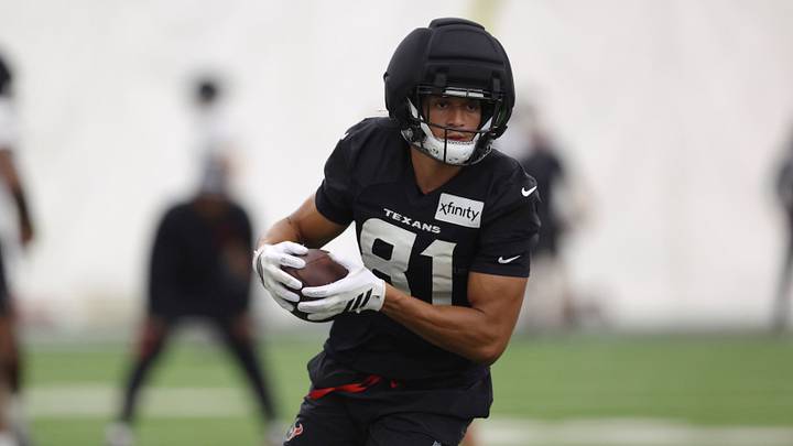 Jul 31, 2026; Houston, TX, USA; Houston Texans wide receiver Jayden Higgins (81) during training camp at Houston Methodist Training Center. Mandatory Credit: Troy Taormina-Imagn Images Jul 31, 2026; Houston, TX, USA; Houston Texans wide receiver Jayden Higgins (81) during training camp at Houston Methodist Training Center. Mandatory Credit: Troy Taormina-Imagn Images