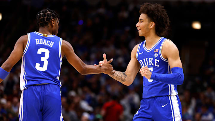 Champions Classic: Duke v Michigan State; Duke basketball guard Jeremy Roach and Tyrese Proctor