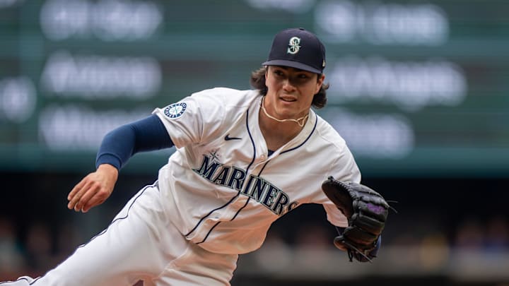Aug 27, 2025; Seattle, Washington, USA; Seattle Mariners starter Bryan Woo (22) delivers a pitch against the San Diego Padres at T-Mobile Park. Mandatory Credit: Stephen Brashear-Imagn Images Aug 27, 2025; Seattle, Washington, USA; Seattle Mariners starter Bryan Woo (22) delivers a pitch against the San Diego Padres at T-Mobile Park. Mandatory Credit: Stephen Brashear-Imagn Images