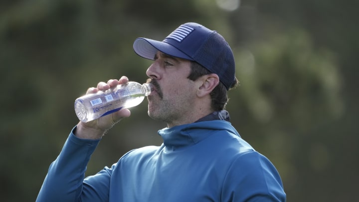 Aaron Rodgers during the AT&T Pebble Beach Pro-Am golf tournament 
