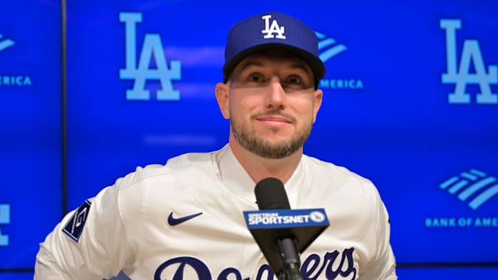 Jan 21, 2026; Los Angeles, CA, USA; Los Angeles Dodgers right fielder Kyle Tucker (23) is introduced to the media during a press conference at Dodger Stadium. Mandatory Credit: Jayne Kamin-Oncea-Imagn Images Jan 21, 2026; Los Angeles, CA, USA; Los Angeles Dodgers right fielder Kyle Tucker (23) is introduced to the media during a press conference at Dodger Stadium. Mandatory Credit: Jayne Kamin-Oncea-Imagn Images