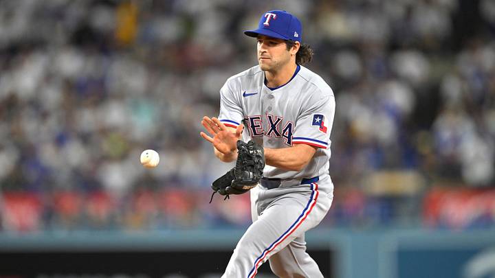Apr 10, 2026; Los Angeles, California, USA; Texas Rangers shortstop Josh Smith (8) fields a ground ball against the Los Angeles Dodgers during the second inning at Dodger Stadium. Mandatory Credit: Jayne Kamin-Oncea-Imagn Images Apr 10, 2026; Los Angeles, California, USA; Texas Rangers shortstop Josh Smith (8) fields a ground ball against the Los Angeles Dodgers during the second inning at Dodger Stadium. Mandatory Credit: Jayne Kamin-Oncea-Imagn Images