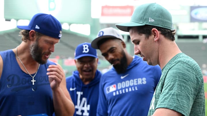 Jul 25, 2025; Boston, Massachusetts, USA; Boston Red Sox starting pitcher Walker Buehler (0) receives his 2024 Los Angeles Dodgers World Series ring before a game at Fenway Park. Mandatory Credit: Brian Fluharty-Imagn Images Jul 25, 2025; Boston, Massachusetts, USA; Boston Red Sox starting pitcher Walker Buehler (0) receives his 2024 Los Angeles Dodgers World Series ring before a game at Fenway Park. Mandatory Credit: Brian Fluharty-Imagn Images