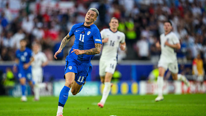 Benjamin Sesko in action against England at the Euros 