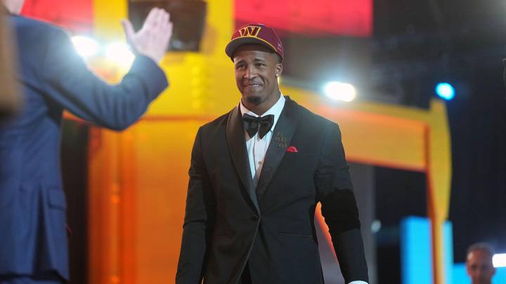 Apr 23, 2026; Pittsburgh, PA, USA; Ohio State Buckeyes linebacker Sonny Styles is selected by the Washington Commanders as the number seven pick during the 2026 NFL Draft at Acrisure Stadium. Mandatory Credit: Kirby Lee-Imagn Images Apr 23, 2026; Pittsburgh, PA, USA; Ohio State Buckeyes linebacker Sonny Styles is selected by the Washington Commanders as the number seven pick during the 2026 NFL Draft at Acrisure Stadium. Mandatory Credit: Kirby Lee-Imagn Images