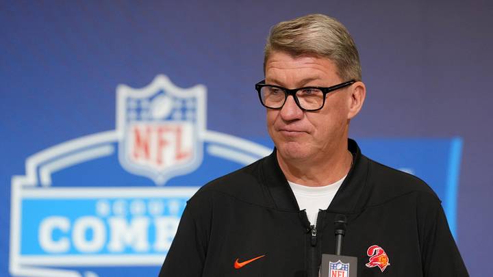 Feb 24, 2026; Indianapolis, IN, USA; Tampa Bay Buccaneers general manager Jason Licht speaks at the NFL Scouting Combine at the Indiana Convention Center. Mandatory Credit: Kirby Lee-Imagn Images Feb 24, 2026; Indianapolis, IN, USA; Tampa Bay Buccaneers general manager Jason Licht speaks at the NFL Scouting Combine at the Indiana Convention Center. Mandatory Credit: Kirby Lee-Imagn Images