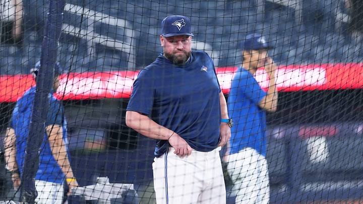 Aug 10, 2026; Toronto, Ontario, CAN; Toronto Blue Jays manager John Schneider (14) oversees the batting practice before a game against the Boston Red Sox at Rogers Centre. Mandatory Credit: Nick Turchiaro-Imagn Images Aug 10, 2026; Toronto, Ontario, CAN; Toronto Blue Jays manager John Schneider (14) oversees the batting practice before a game against the Boston Red Sox at Rogers Centre. Mandatory Credit: Nick Turchiaro-Imagn Images