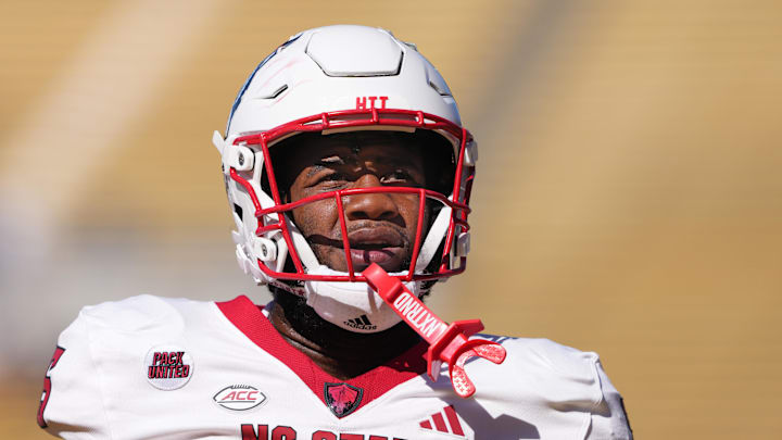 Oct 19, 2024; Berkeley, California, USA; North Carolina State Wolfpack offensive tackle Jacarrius Peak (65) before the game against the California Golden Bears at California Memorial Stadium. Mandatory Credit: Darren Yamashita-Imagn Images Oct 19, 2024; Berkeley, California, USA; North Carolina State Wolfpack offensive tackle Jacarrius Peak (65) before the game against the California Golden Bears at California Memorial Stadium. Mandatory Credit: Darren Yamashita-Imagn Images