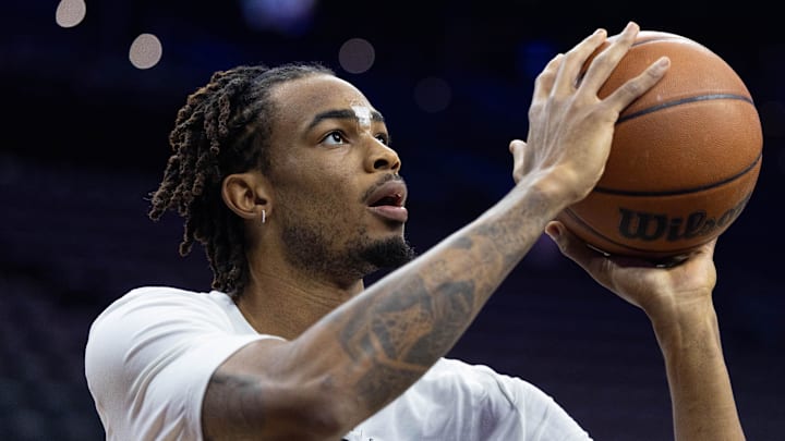 Dec 23, 2025; Philadelphia, Pennsylvania, USA; Brooklyn Nets center Nic Claxton pregame against the Philadelphia 76ers at Xfinity Mobile Arena. Mandatory Credit: Bill Streicher-Imagn Images Dec 23, 2025; Philadelphia, Pennsylvania, USA; Brooklyn Nets center Nic Claxton pregame against the Philadelphia 76ers at Xfinity Mobile Arena. Mandatory Credit: Bill Streicher-Imagn Images