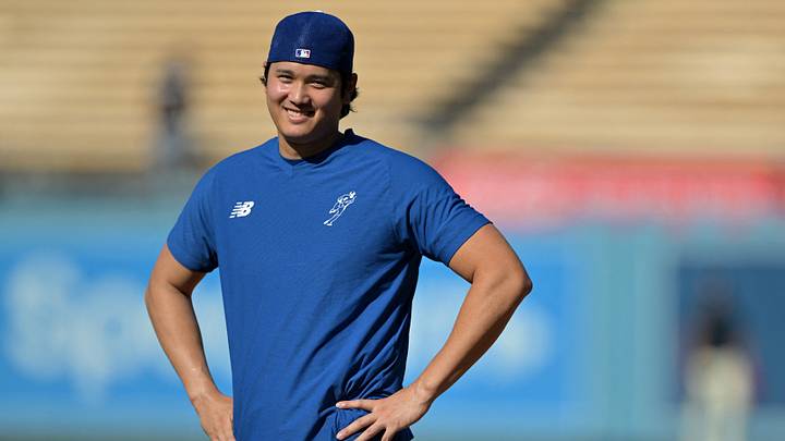 Sep 19, 2026; Los Angeles, California, USA; Los Angeles Dodgers designated hitter Shohei Ohtani (17) works out on the field prior to the game against the San Francisco Giants at Dodger Stadium. Mandatory Credit: Jayne Kamin-Oncea-Imagn Images Sep 19, 2026; Los Angeles, California, USA; Los Angeles Dodgers designated hitter Shohei Ohtani (17) works out on the field prior to the game against the San Francisco Giants at Dodger Stadium. Mandatory Credit: Jayne Kamin-Oncea-Imagn Images