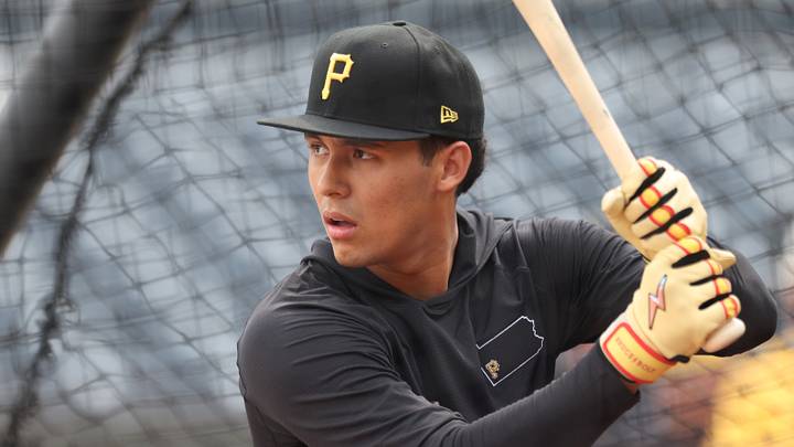 Jul 27, 2026; Pittsburgh, Pennsylvania, USA; Pittsburgh Pirates outfielder Derek Curiel takes batting practice before the Pirates host the Arizona Diamondbacks at PNC Park. Mandatory Credit: Charles LeClaire-Imagn Images Jul 27, 2026; Pittsburgh, Pennsylvania, USA; Pittsburgh Pirates outfielder Derek Curiel takes batting practice before the Pirates host the Arizona Diamondbacks at PNC Park. Mandatory Credit: Charles LeClaire-Imagn Images
